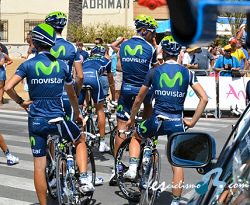Alejandro Valverde, al frente del equipo Movistar en el Tour Down Under