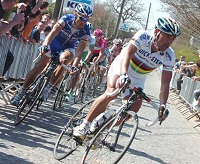 Paolo Bettini y Tom Boonen