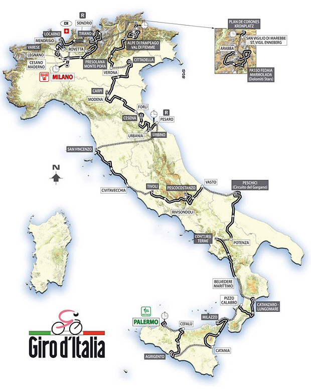 Etapas del Giro de Italia 2008