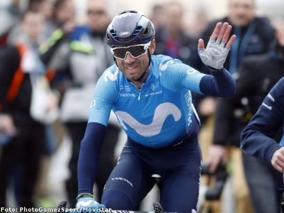 Alejandro Valverde, al frente del Movistar Team en la Strade Bianche