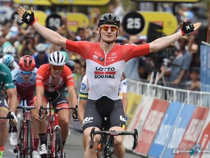 André Greipel, primer líder de la Vuelta a Bélgica