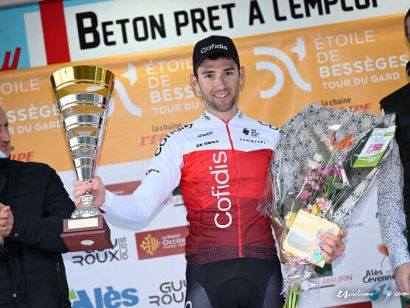 Estrella de Bessèges: Benjamin Thomas líder tras ganar la tercera etapa