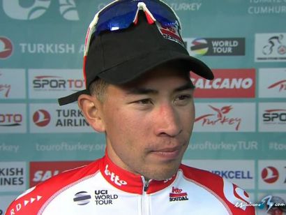 Caleb Ewan, al frente del Lotto Dstny en Scheldeprijs