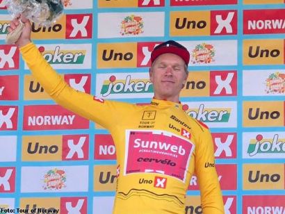 Cees Bol, al sprint, primer líder del Tour de Noruega