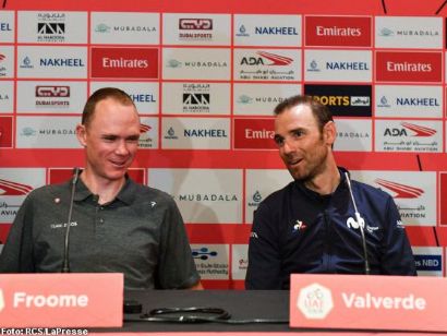 Tour de los Emiratos: Alejandro Valverde: "Froome se fijó en mí para recuperarse de su lesión"