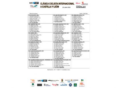 Listado oficial del ciclistas inscritos en la Clásica Ciclista Internacional a Castilla y León 2024
