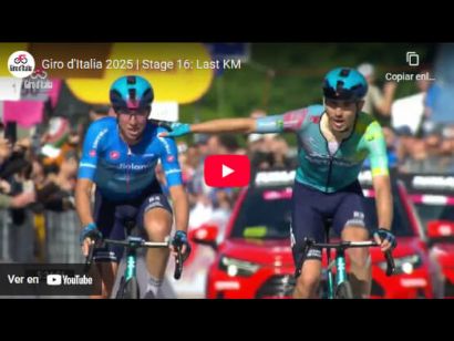 Vídeo del último kilómetro de la 16ª etapa del Giro de Italia 2025 ¡Victoria de Scaroni!
