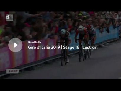 Giro de Italia 2019: Vídeo del emocionante último kilómetro de la etapa 18. Gana Damiano Cima