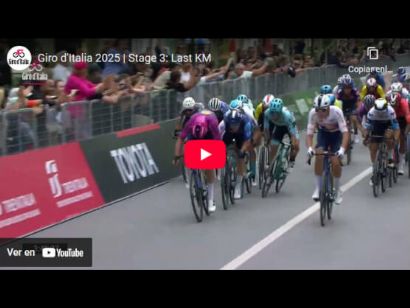Vídeo del último kilómetro de la 3ª etapa del Giro de Italia 2025