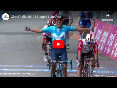 Giro de Italia 2019: Vídeo del último kilómetro de la etapa 4. Victoria de Ricard Carapaz