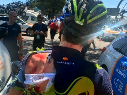 Tour Down Under: Gorka Izagirre, contusionado pero sin fracturas tras su caída