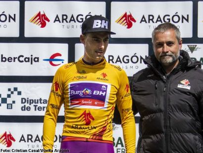 Jesús Ezquerra, líder de la Vuelta a Aragón, abandona a 54 kilómetros del final