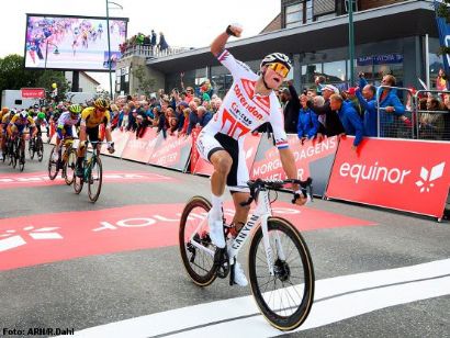 Mathieu van der Poel, líder de la Arctic Race tras ganar la primera etapa