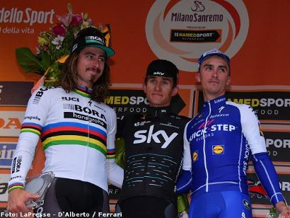 Michal Kwiatkowski puede con Peter Sagan en la Milán-San Remo 2017