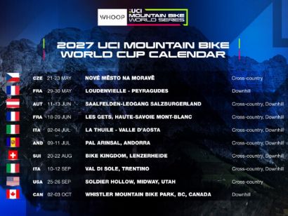 La WHOOP UCI Mountain Bike World Series confirma un calendario 2027 con diez rondas en ocho pa�ses