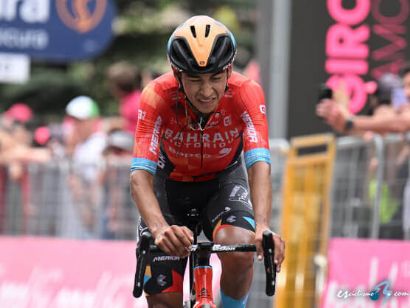 Santiago Buitrago, al frente del Bahrain-Victorious en el Saudi Tour