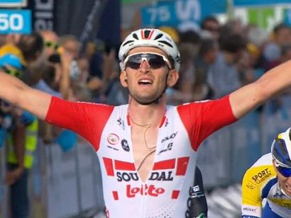 Tiesj Benoot, primer líder de la Vuelta a Dinamarca