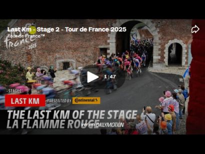 Vídeo del último kilómetro de la 2ª etapa del Tour de Francia 2025