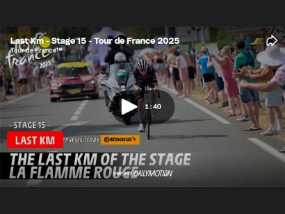 Vídeo del último kilómetro de la 15ª etapa del Tour de Francia 2025
