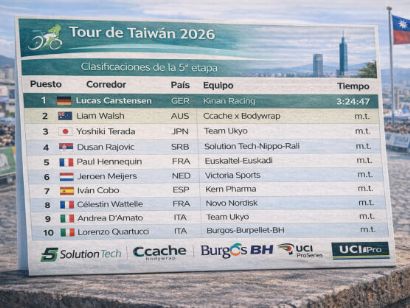 Clasificaciones completas de la 5� etapa del Tour de Taiw�n 2026 (�ltima)