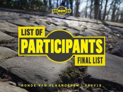 Listado oficial de corredores inscritos en el Tour de Flandes 2018
