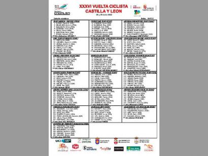 Listado oficial de ciclistas inscritos en la Vuelta a Castilla y León 2022