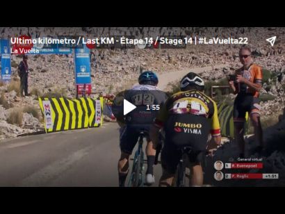 Vuelta a España 2022: Vídeo del último kilómetro de la etapa 14. Repite Carapaz