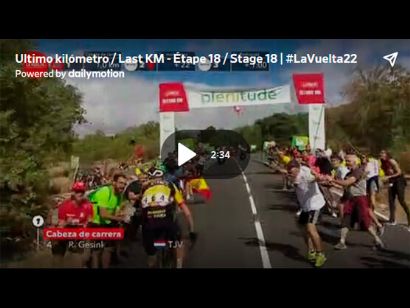 Vuelta a España 2022: Vídeo del último kilómetro de la etapa 18. Gana Remco Evenepoel