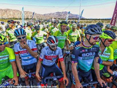 Más de medio millar de aficionados pedalearon en la Sagan Fondo de la Vuelta a San Juan