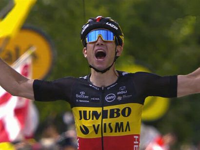 Wout van Aert, primer líder del Tour de Gran Bretaña