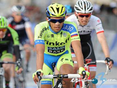 Tirreno-Adriático: Alberto Contador sufrió una caída de "chapa y pintura"