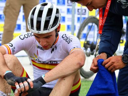 Benjamín Noval, mejor español en una exigente París-Roubaix júnior