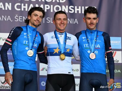 Remco Evenepoel gana el Campeonato de Europa tras un sprint ajustado con Giulio Ciccone