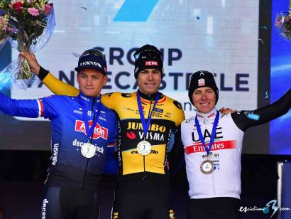 Van Aert bate a Van der Poel y Pogacar en la E3 Saxo Bank Classic