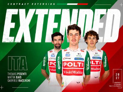 Mattia Bais, Thomas Pesenti y Gabriele Raccagni renuevan con Polti-VisitMalta