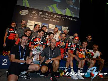 BMC Racing renueva como Campeón del Mundo de contrarreloj, Movistar bronce
