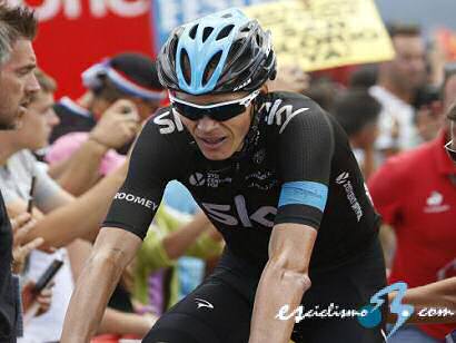 Chris Froome, al frente del equipo Sky en el Tour de Romandía