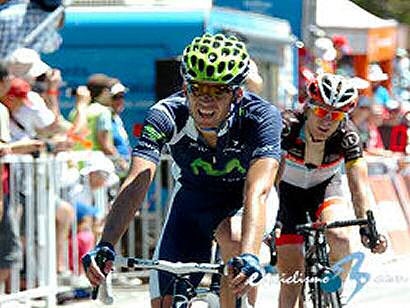 Javi Moreno, exultante tras su debut en el Tour Down Under