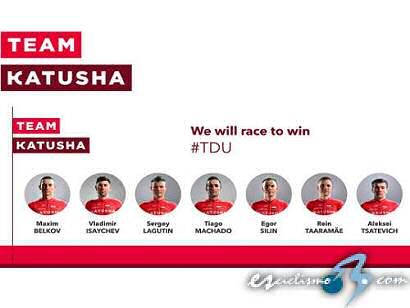 El equipo Katusha, preparado para iniciar el WorldTour en el Tour Down Under