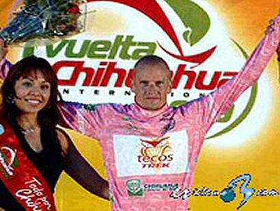 Michael Rasmussen, primer líder de la Vuelta a Chihuahua al imponerse a Dani Moreno