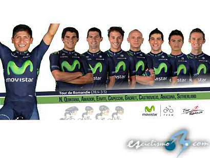 Nairo Quintana lidera el equipo Movistar en el Tour de Romandía