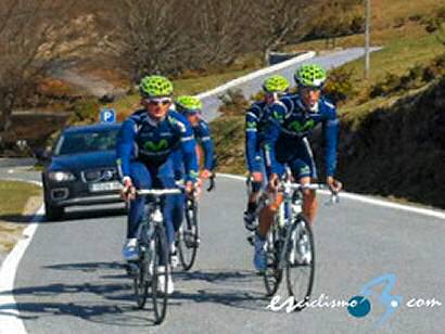 El equipo Movistar, preparado para el Tour de Flandes y la Vuelta al País Vasco