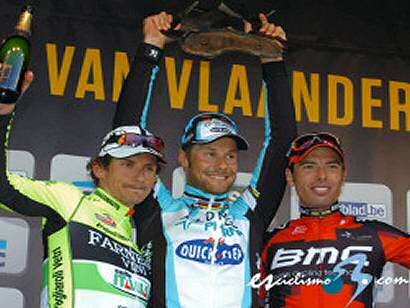 Tour de Flandes: Boonen se impone sobre Pozzato y Ballan