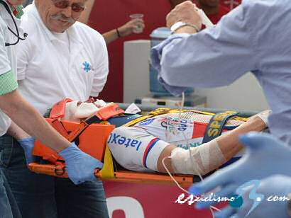 Zdenek Stybar fuera de peligro tras su caída en el Eneco Tour