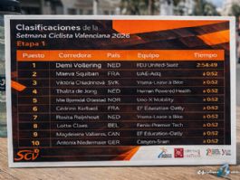 Clasificaciones de la 1� etapa de la Setmana Ciclista Valenciana 2026