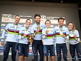 Italia gana el Mundial de contrarreloj de relevo mixto por delante de Francia y Suiza; España sexta Italia gana el Mundial de contrarreloj de relevo mixto por delante de Francia y Suiza; España sexta
