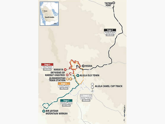 El AlUla Tour presenta su recorrido y espera un duelo entre Milan y Merlier [Etapas y perfiles]