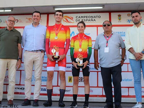 Azanza y Vadillo se proclaman campeones de Espaa junior contrarreloj en Zaratn