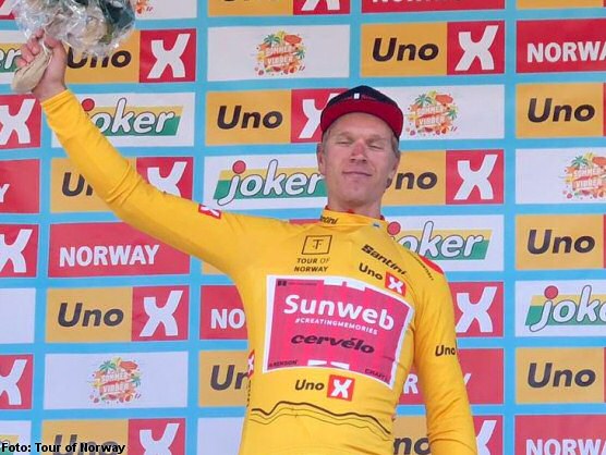 Cees Bol, al sprint, primer líder del Tour de Noruega Cees Bol, al sprint, primer líder del Tour de Noruega