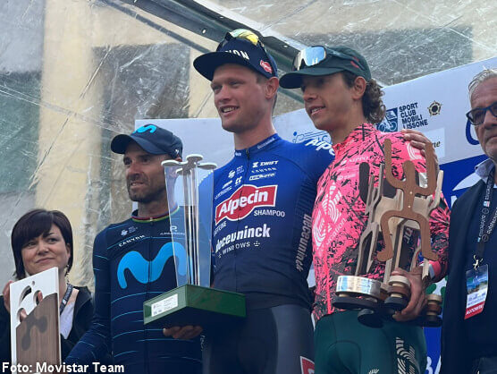 Sjoerd Bax impide la victoria de Alejandro Valverde en la Coppa Agostoni